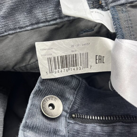 Quiksilver Boys Sz 26X26 Gray Kracker Corduroy Pants Straight Tapered NWT Skater - Picture 15 of 16